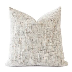 Textured Cream Throw Pillow Cover Square 18x18” (1-Count)